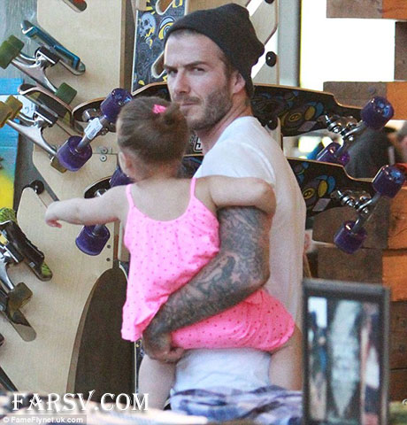 عکس دیوید بکهام و دخترش