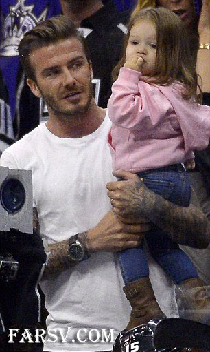 عکس دیوید بکهام و دخترش