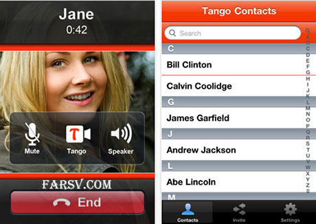 تماس صوتی و تصویری رایگان با نرم افزار تانگو