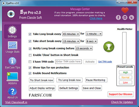 نرم افزار کاربردی برای محافظ از چشم Eye Pro 2
