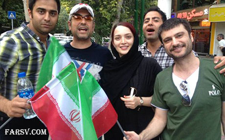 مهدی پاکدل و بهنوش طباطبایی در جشن صعود تیم ملی به جام جهانی
