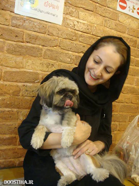 عکس شقایق دهقان و سگش