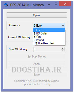 نرم افزار فوق العاده برای افزایش موجودی در مستر لیگ PES 2014 PES 2014 Master League Money Editor