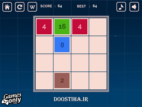 بازی فلش فوق العاده جذاب و اعتیار آور 2048 برای کامپیوتر بازی فلش 2048 برای کامپیوتر