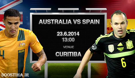 دانلود مسابقه فوتبال استرالیا و اسپانیا در جام جهانی 2014