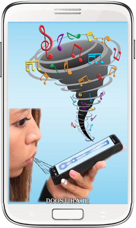 نواختن فلوت در موبایل با فوت توسط برنامه Real Mobile Flute v1.0 دانلود برنامه نواختن فلوت برای اندروید Real Mobile Flute